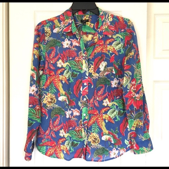 Tops - 🌿Talbots Cotton Tropical Blouse Large